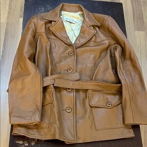 Women's Vintage Tan Deer Leather Jacket by Custom Coat Co.